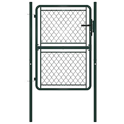vidaXL Portillon 100x150 cm - Vert Portillon en acier galvanisé - Maille 5x5 cm - Serrure incluse