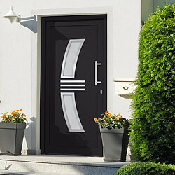 vidaXL Porte d'entrée principale PVC - 98x208 cm - Anthracite