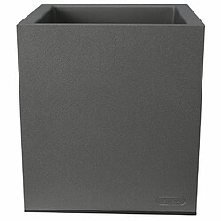 RIVIERA Pot carré aspect granit - 30 cm - Gris