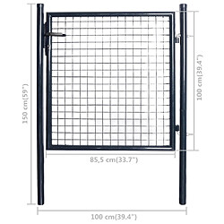vidaXL Portail en maille gris 85,5x100 cm pas cher