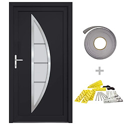 vidaXL Porte d'entrée - Anthracite, 98x200 cm, PVC