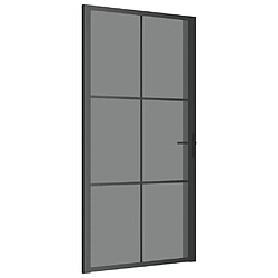 Vidaxl Porte intérieure en verre trempé et aluminium - Noir 102.5x201.5 cm