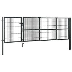 vidaXL Portillon avec poteaux - Anthracite