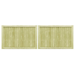 vidaXL Portillons de jardin 2 pcs bois de pin 300 x 100 cm