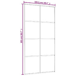 Porte coulissante VidaXL - Noir 102.5x205 cm - Verre ESG/Aluminium pas cher