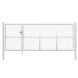 Acheter vidaXL Portail de jardin maille argenté 350x175 cm