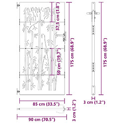 vidaXL Portail 85x175 cm Acier Corten pas cher