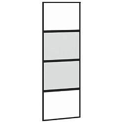vidaXL Porte coulissante - Noir 76x205 cm verre trempé