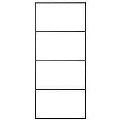 vidaXL Porte coulissante 90x205 cm Aluminium et Verre - Noir