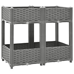 vidaXL Lit surélevé - 80x40x71 cm - Polypropylène - Gris clair