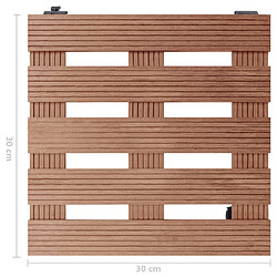 vidaXL Chariots à plantes 4 pcs Marron 30x30x7,5 cm WPC pas cher