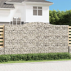 vidaXL Panier de gabions arqué - 400x50x200/220 cm - Fer galvanisé