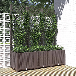 vidaXL Jardinière avec treillis polypropylène 120x40x136 cm Marron