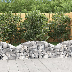 vidaXL Panier de gabions arqué - 150x30x40/60 cm - Fer galvanisé