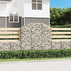 vidaXL Panier de gabions arqué - 150x30x140/160 cm - Fer galvanisé