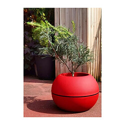 RIVIERA - pot de fleurs Boule - D40 - rouge