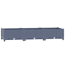 vidaXL Lit surélevé - Bleu Gris