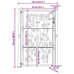 vidaXL Portail jardin 105x155 cm - Acier corten pas cher