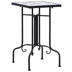 vidaXL Table de bistro mosaïque - Bleu et blanc