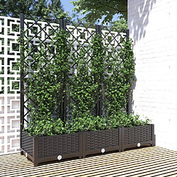 VidaXL Jardinière avec treillis - Noir