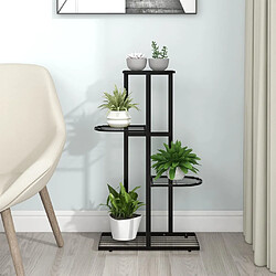 vidaXL Support pour plantes - Noir Métal