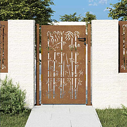 vidaXL Portail jardin 105x155 cm - Acier corten Portail décoratif - Acier corten - Design laser - Verrouillable - Installation requise