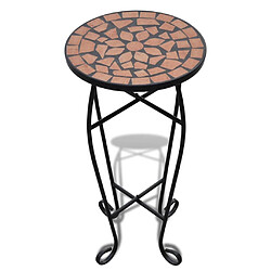 vidaXL Table d'Appoint Mosaïque - Terre Cuite et Noir