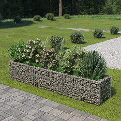 vidaXL Lit surélevé à gabion - Argenté 270x50x50 cm