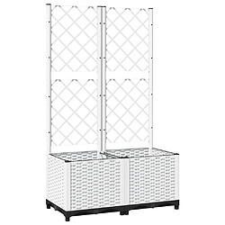 vidaXL Jardinière avec treillis Blanc 80x40x136 cm