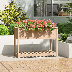 vidaXL Jardinière avec étagère - Bois de pin