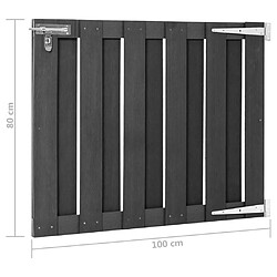 vidaXL Portillon WPC 100x80 cm - Gris pas cher