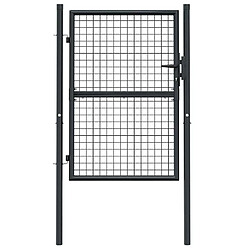 Acheter vidaXL Portail maille de jardin acier galvanisé 100x175 cm Gris