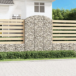 vidaXL Panier de gabions arqué 150x30x200/220 cm - Argenté