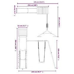 vidaXL Aire de jeux bois Douglas massif pas cher