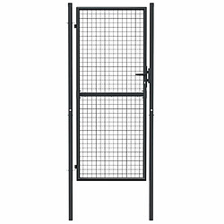 Acheter vidaXL Portail maille de jardin acier galvanisé 100x250 cm Gris