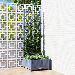 vidaXL Jardinière avec treillis vidaXL - Bleu gris