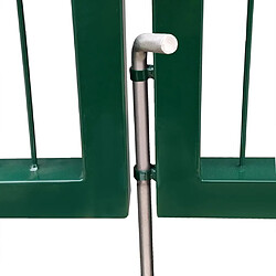 Acheter vidaXL Portail clôture jardin avec poteaux 350x100 cm - Vert