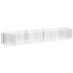 vidaXL Lit surélevé à gabion - Fer galvanisé 400x100x50 cm