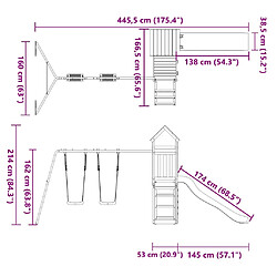 vidaXL Aire de jeux d'extérieur - Bois de pin imprégné pas cher