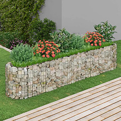 vidaXL Lit surélevé Gabion - Argenté 260x50x50 cm