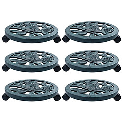 vidaXL Chariots pour plantes 6 pcs - Vert