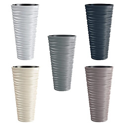 Pot de fleurs Prosperplast Sand Slim - Blanc