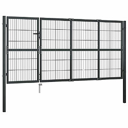 vidaXL Portillon avec poteaux 350x120 cm - Anthracite