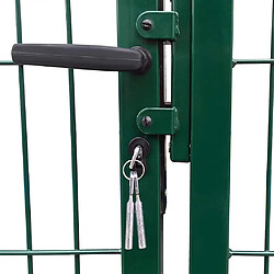 Avis vidaXL Portail clôture jardin avec poteaux 350x100 cm - Vert
