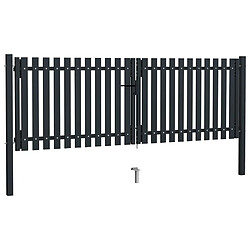 vidaXL Portail de clôture à double porte 306x125 cm - Anthracite