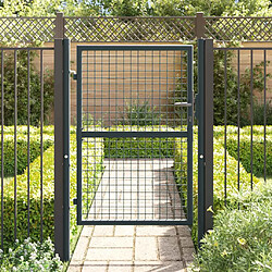 Avis vidaXL Portail maille de jardin acier galvanisé 100x175 cm Gris