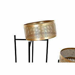 DKD Home Decor Set de Pots - Noir Doré Métal 30x30x101 cm (2 unités)