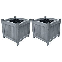 vidaXL Lits Surélevés 30x30x30 cm - Bois de Sapin Massif Lits surélevés - Bois massif - Résistant aux intempéries - Doublure PE interne - Ensemble de 2 pièces