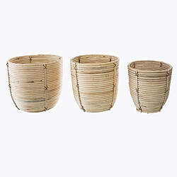 Atmosphera, Createur D'Interieur Atmosphera Set de 3 Pots - Rotin