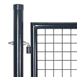 Avis vidaXL Portail de jardin - Gris anthracite
